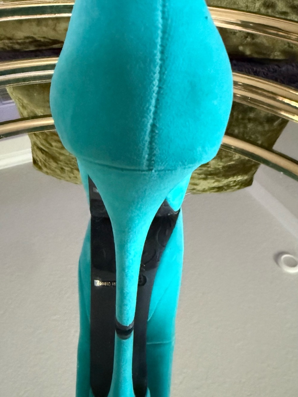 Dollhouse Teal Platform Pumps with Pink Lining - Picture 5 of 6